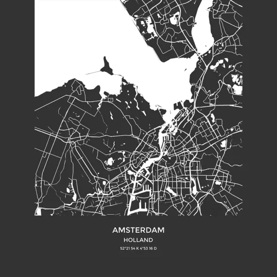 Maps - Amsterdam Dekoratif Duvar Tablosu