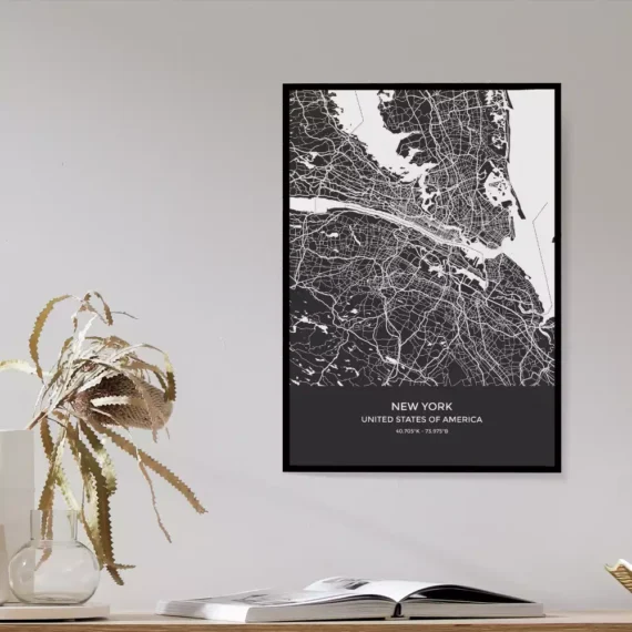 Maps - New York Dekoratif Duvar Tablosu