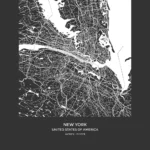 Maps - New York Dekoratif Duvar Tablosu